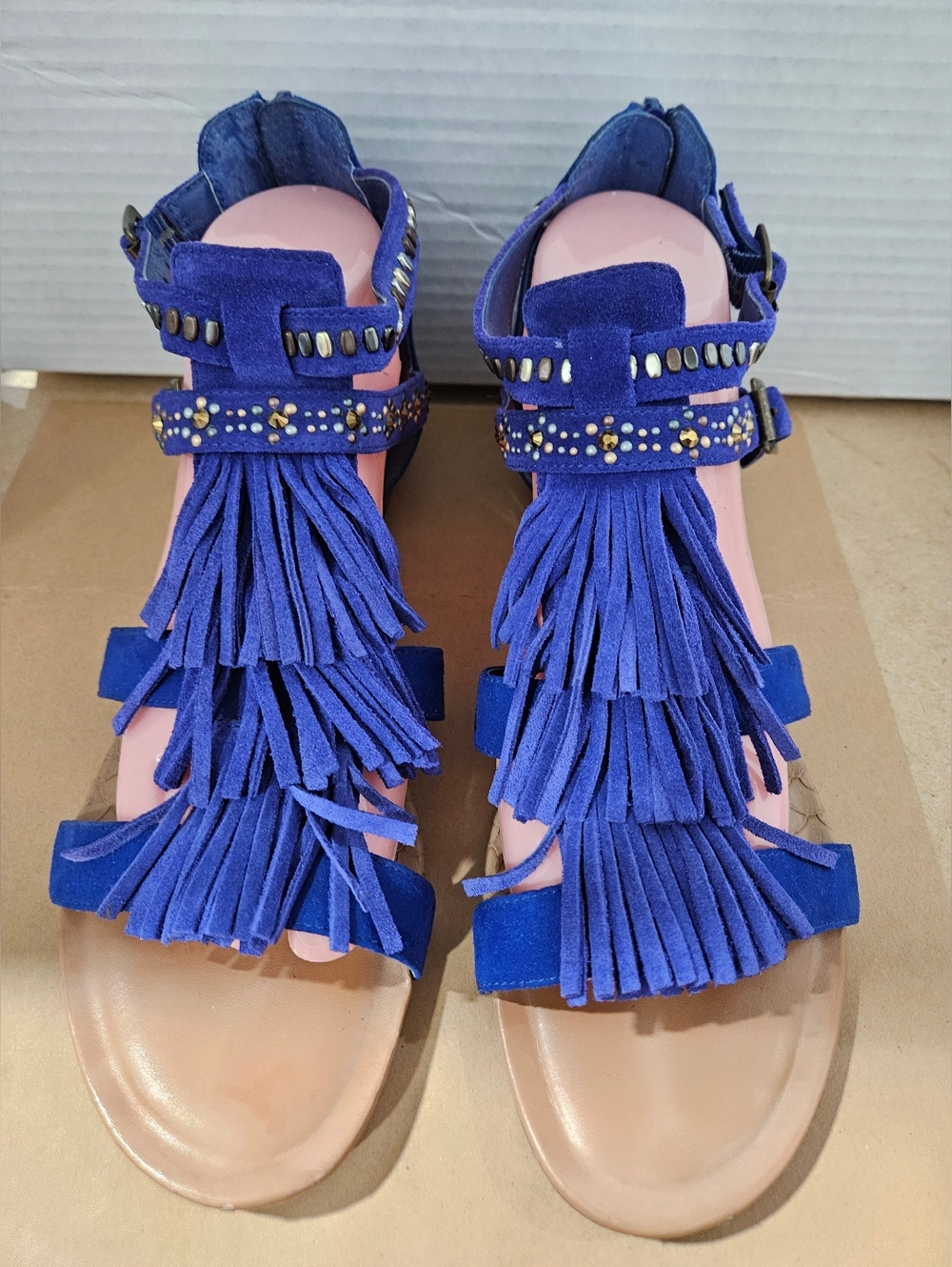Gianni Bini Fringe Ankle Sandals. W9mens 10.5 (BIN15)